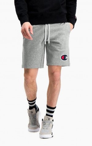 Champion C Logo Pamuklu Terry Bermuda Shorts Erkek Şort Koyu Gri | 4357-OIEFB