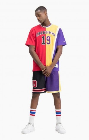 Champion NBMIX Patchwork 'Champion 19' Basketball Erkek Tişört Kırmızı | 1604-LSVXD