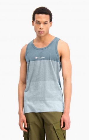 Champion Ombré Panelled Tank Top Erkek Tişört Mavi | 6148-STHFV