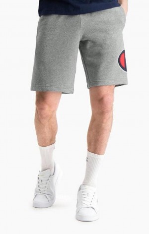 Champion Oversized Satin & Twill C Logo Shorts Erkek Şort Koyu Gri | 2165-SJOTG