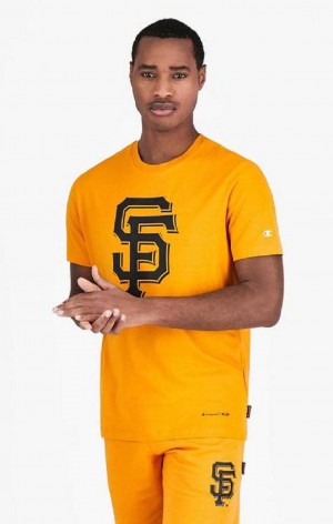 Champion San Francisco MLB T-Shirt Erkek Tişört Turuncu | 2857-AKODE