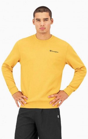 Champion Small Script Logo Sweatshirt Erkek Tişörtü Turuncu | 4691-VJNRA