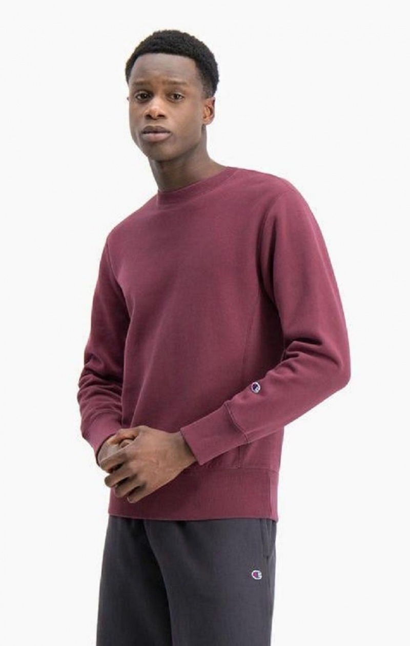 Champion Acid Wash Reverse Weave Sweatshirt Erkek Tişörtü Bordo | 1839-QAKTL