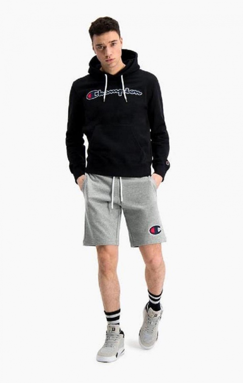 Champion C Logo Pamuklu Terry Bermuda Shorts Erkek Şort Koyu Gri | 4357-OIEFB