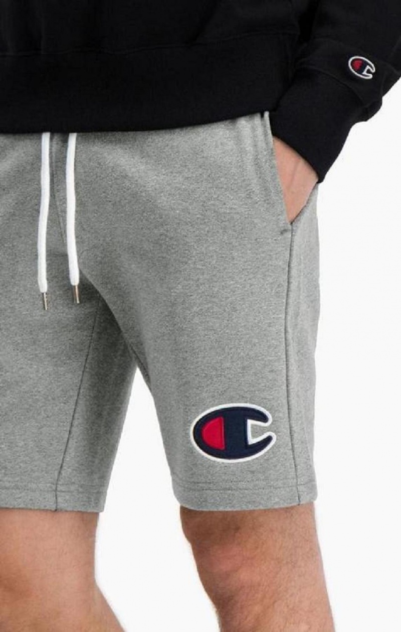 Champion C Logo Pamuklu Terry Bermuda Shorts Erkek Şort Koyu Gri | 4357-OIEFB