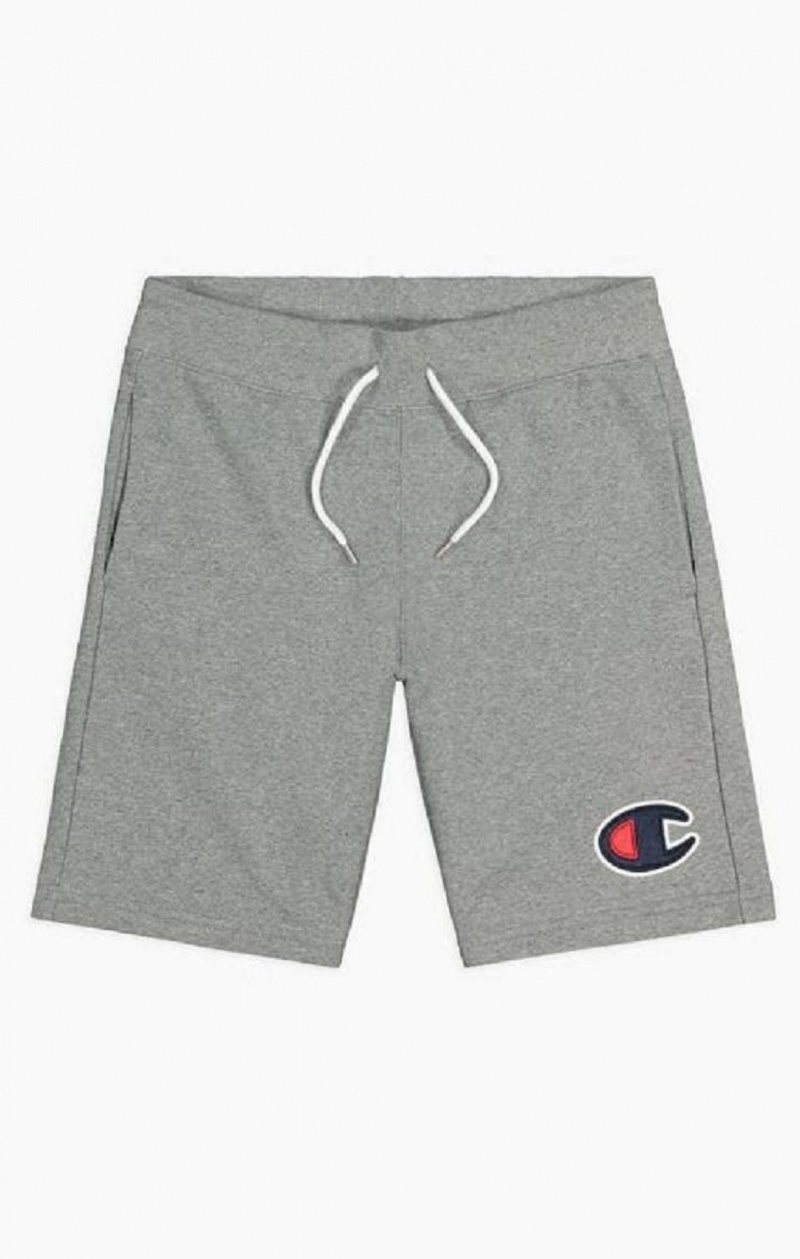 Champion C Logo Pamuklu Terry Bermuda Shorts Erkek Şort Koyu Gri | 4357-OIEFB