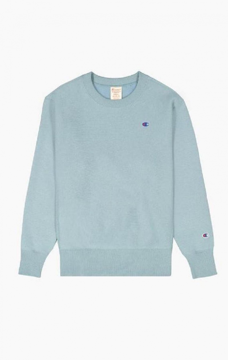 Champion C Logo Reverse Weave Sweatshirt Kadın Tişörtü Turkuaz Mavi | 5128-BXCGK