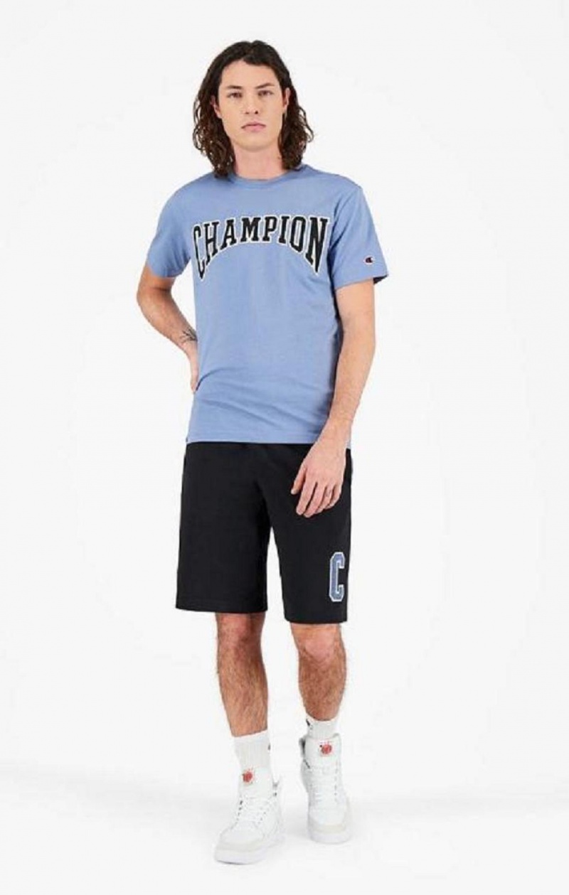 Champion Collegiate C Logo Shorts Erkek Şort Siyah | 3710-ULIHO