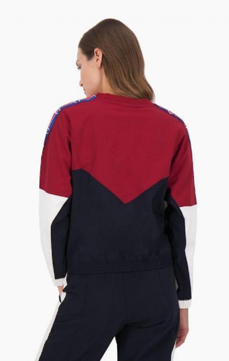 Champion Colour Block Parça Sweatshirt Kadın Tişörtü Bordo | 7548-OXKED