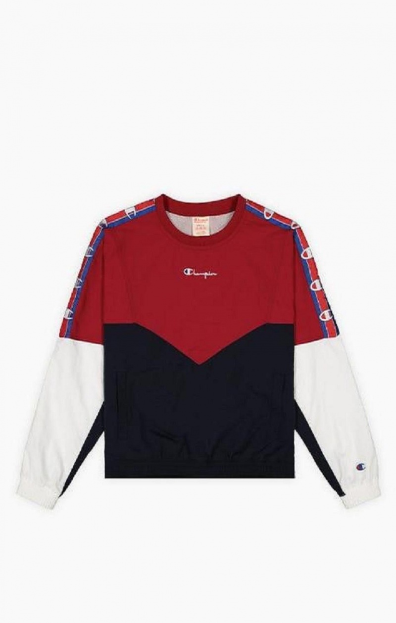 Champion Colour Block Parça Sweatshirt Kadın Tişörtü Bordo | 7548-OXKED