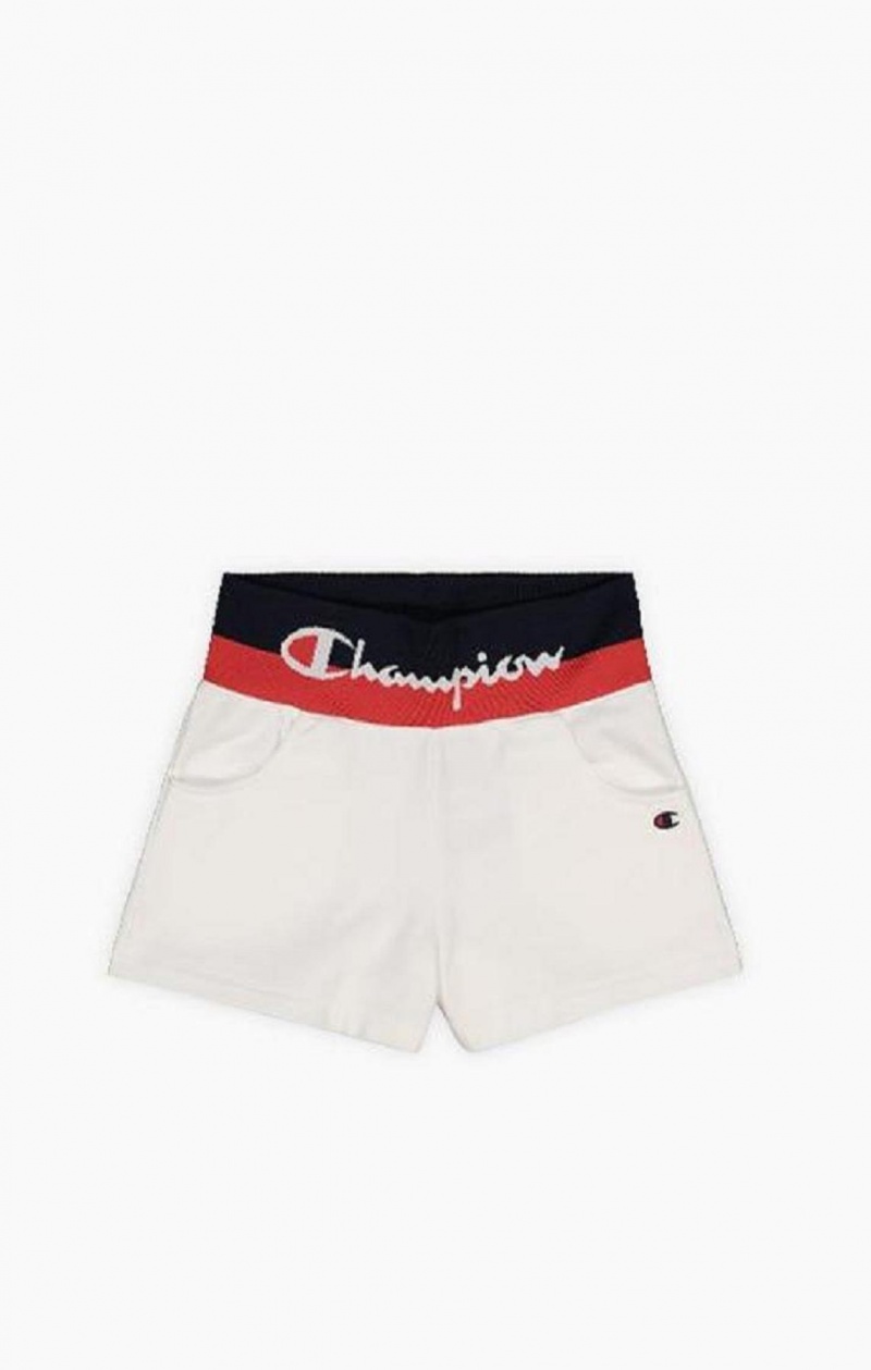 Champion Contrast Belli Script Logo Shorts Kadın Şort Beyaz | 0923-KTDYG