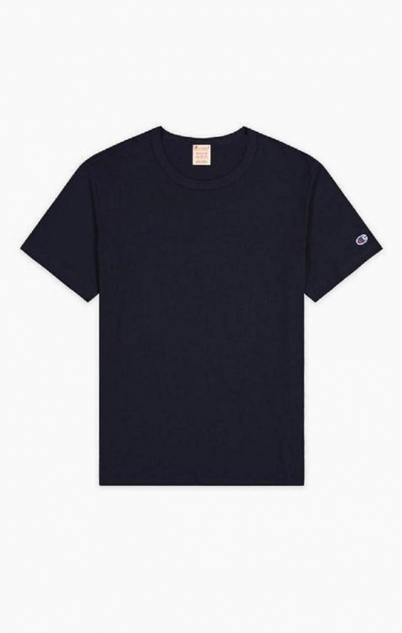 Champion Crew Neck T-Shirt Erkek Tişört Koyu Mavi | 5197-LYUSE