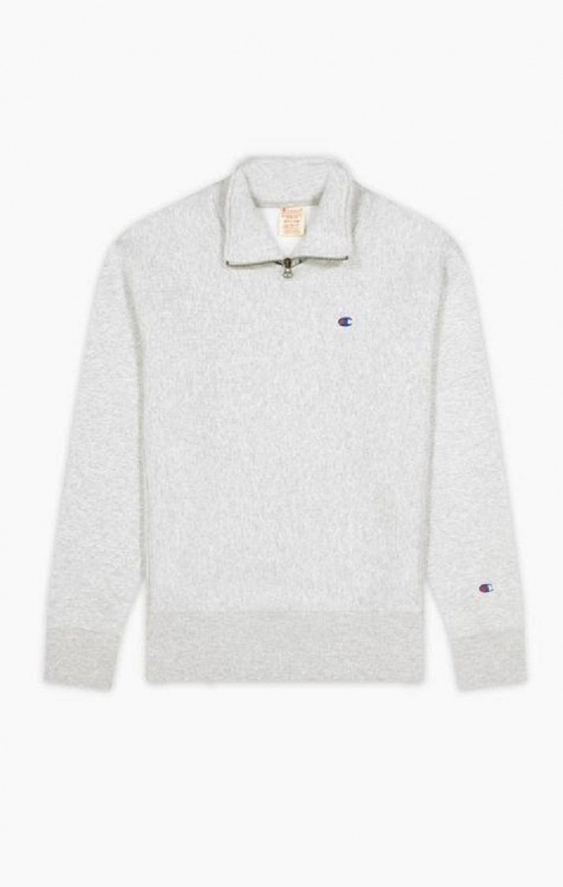 Champion Double Layer Reverse Weave Sweatshirt Erkek Tişörtü Açık Gri | 9386-GZJKU