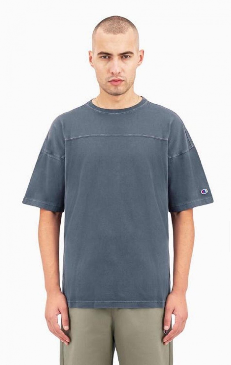 Champion Drop Shoulder T-Shirt Erkek Tişört Koyu Turkuaz | 1625-VCAYX