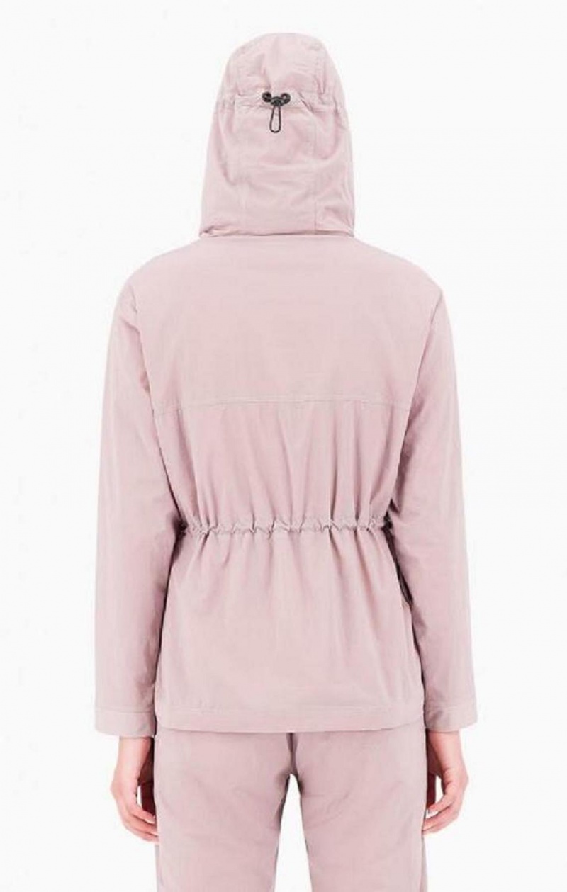 Champion Hafif Half Zip-Up Kukuletalı Jacket Kadın Mont Pembe | 6395-FUGRL