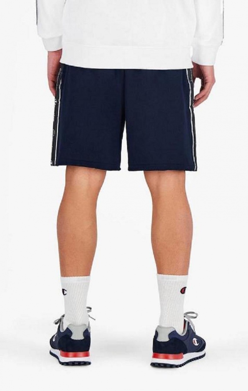 Champion Jacquard Logo Tape Front Seam Shorts Erkek Şort Koyu Mavi | 1706-QICJL