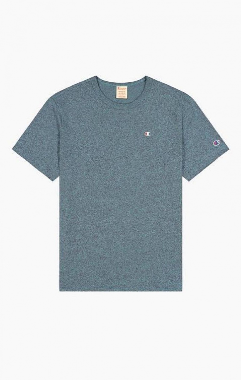 Champion Jaspé Crew Neck T-Shirt Erkek Tişört Turkuaz | 2546-BCPDE