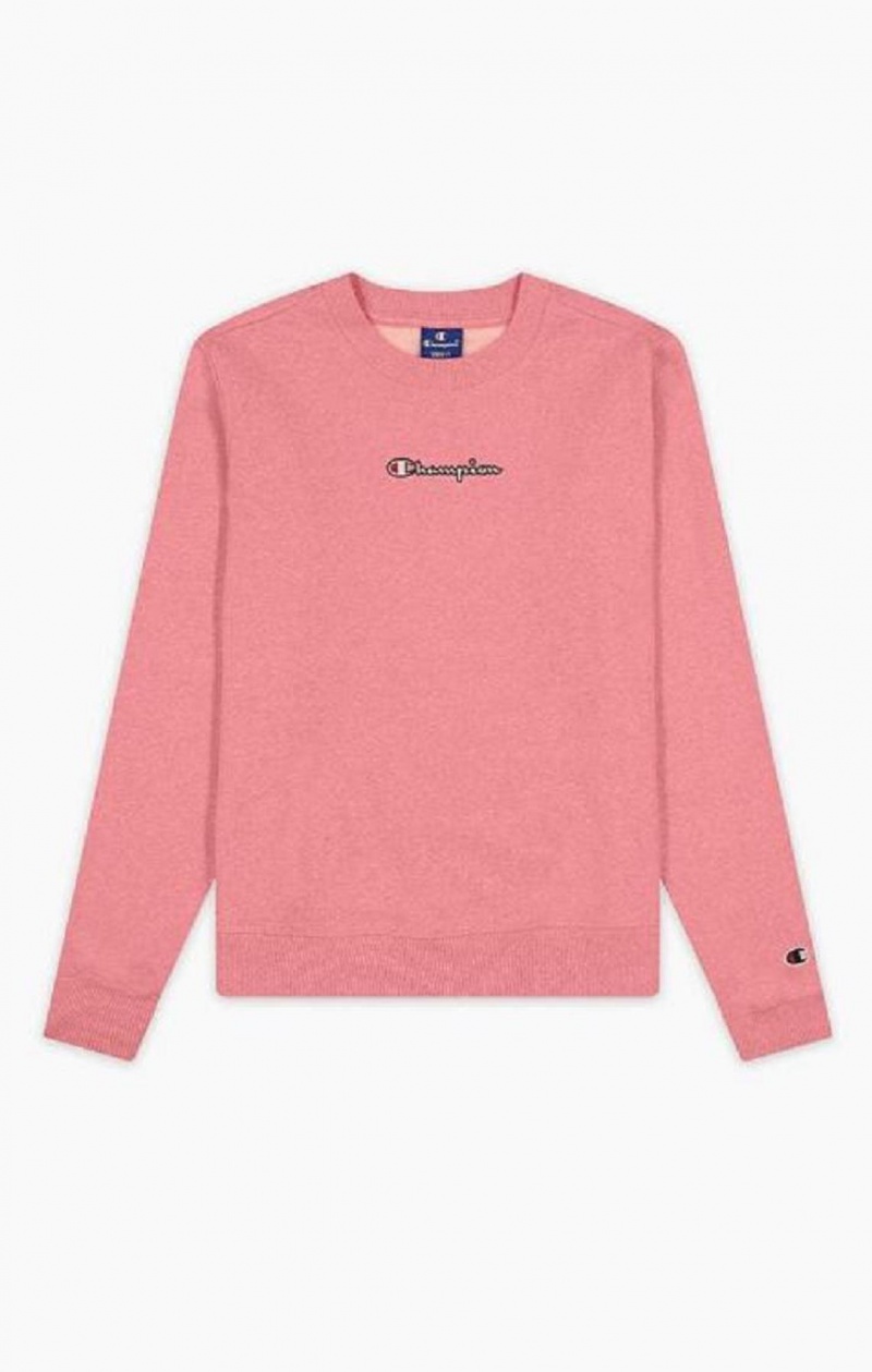 Champion Jaspé Script Logo Sweatshirt Kadın Tişörtü Pembe | 1360-FZPST