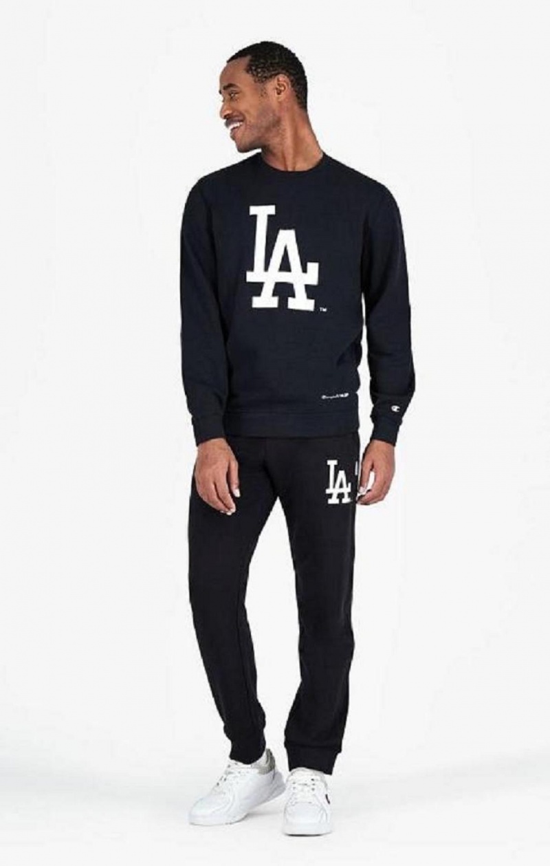 Champion Los Angeles MLB Sweatshirt Erkek Tişörtü Siyah | 6394-BFUCH