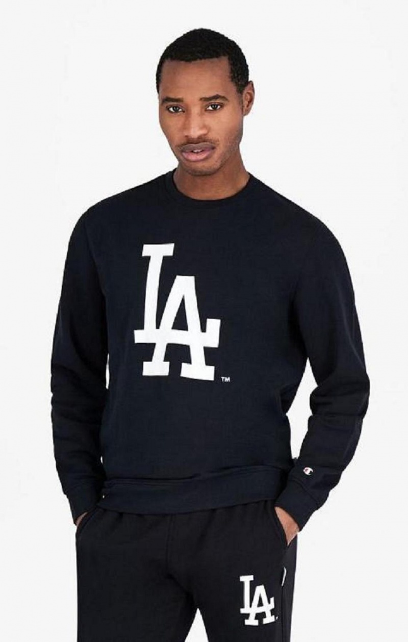 Champion Los Angeles MLB Sweatshirt Erkek Tişörtü Siyah | 6394-BFUCH