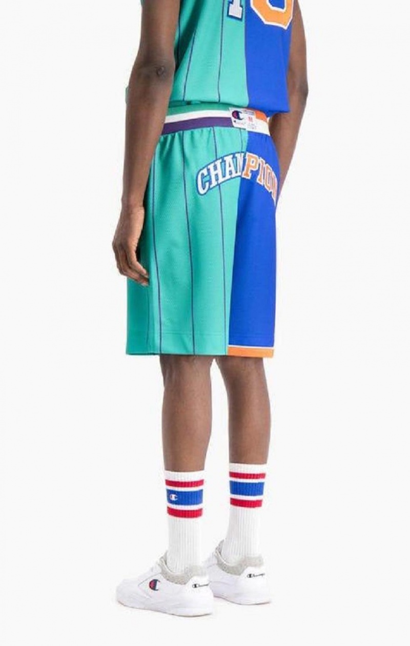 Champion NBMIX Patchwork 'Champion 19' Basketball Shorts Erkek Şort Mavi | 8210-LWABK