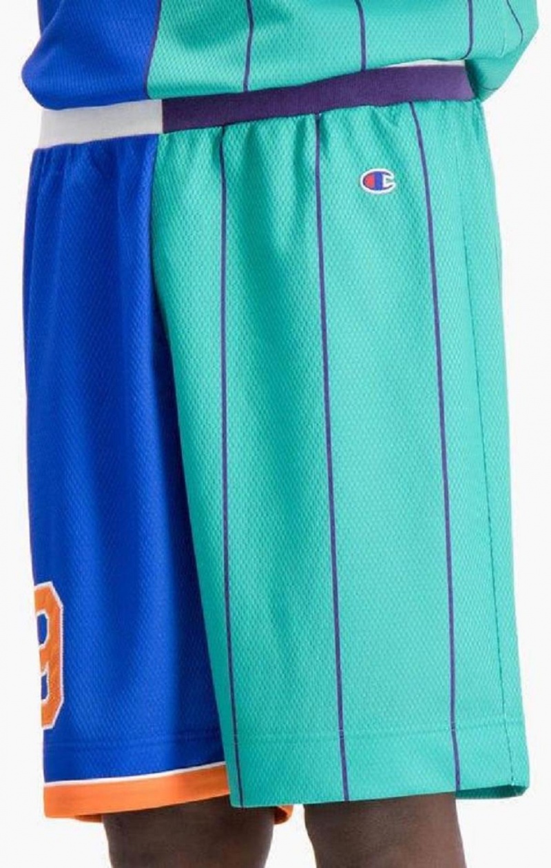 Champion NBMIX Patchwork 'Champion 19' Basketball Shorts Erkek Şort Mavi | 8210-LWABK