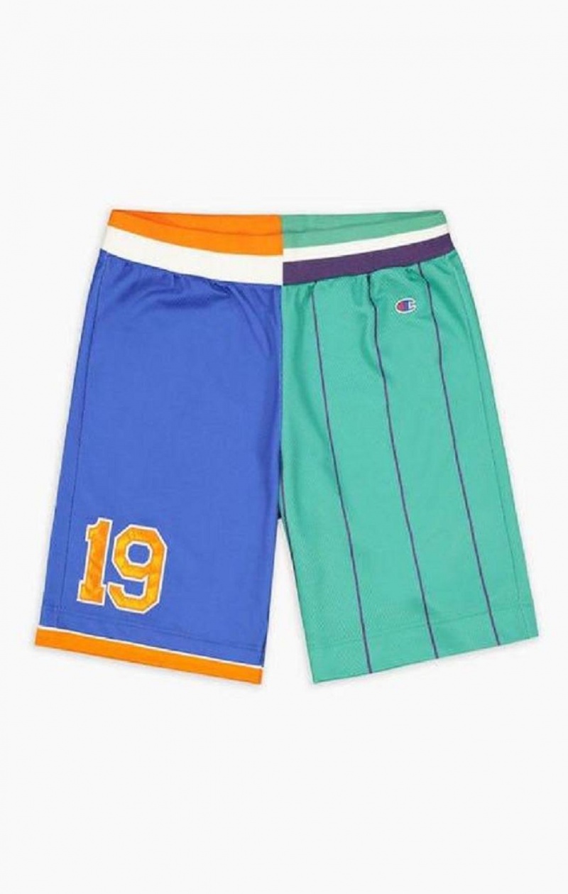 Champion NBMIX Patchwork 'Champion 19' Basketball Shorts Erkek Şort Mavi | 8210-LWABK