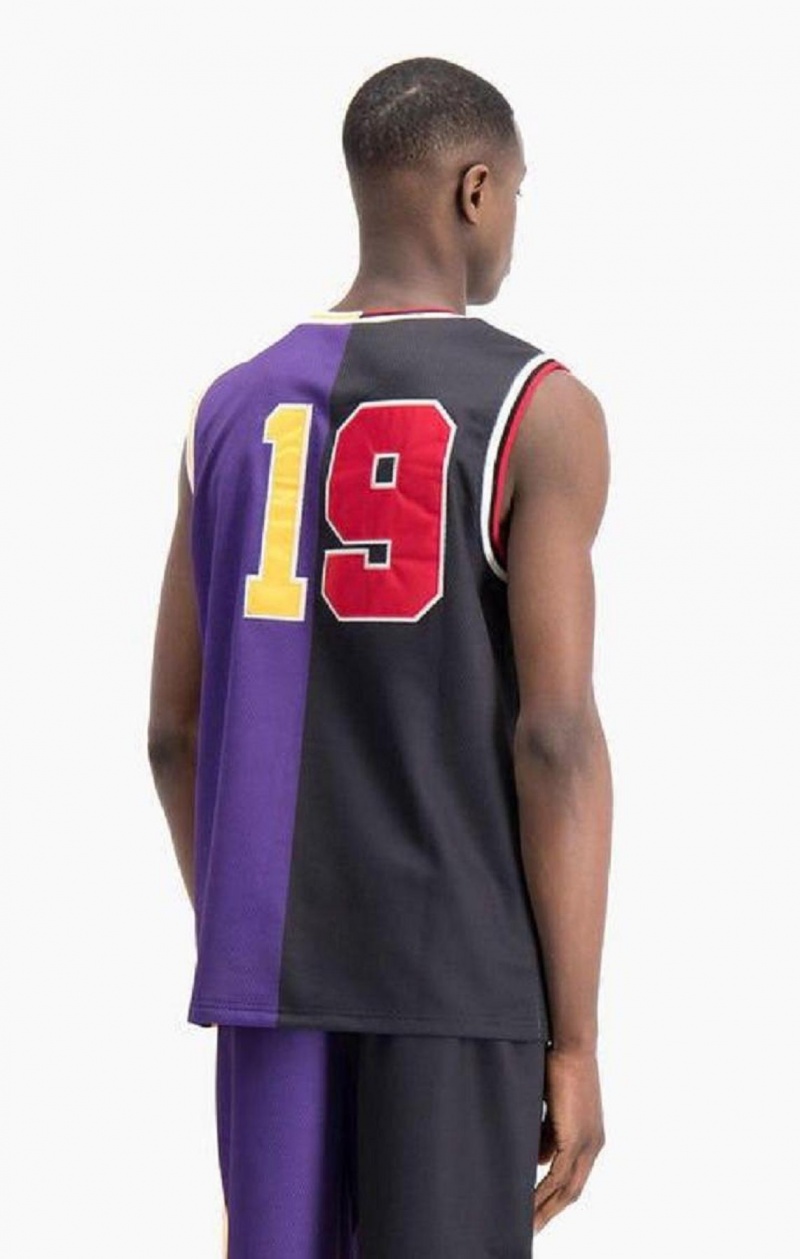 Champion NBMIX Patchwork 'Champion 19' Basketball Erkek Tişört Siyah Mor | 2958-ETDBG