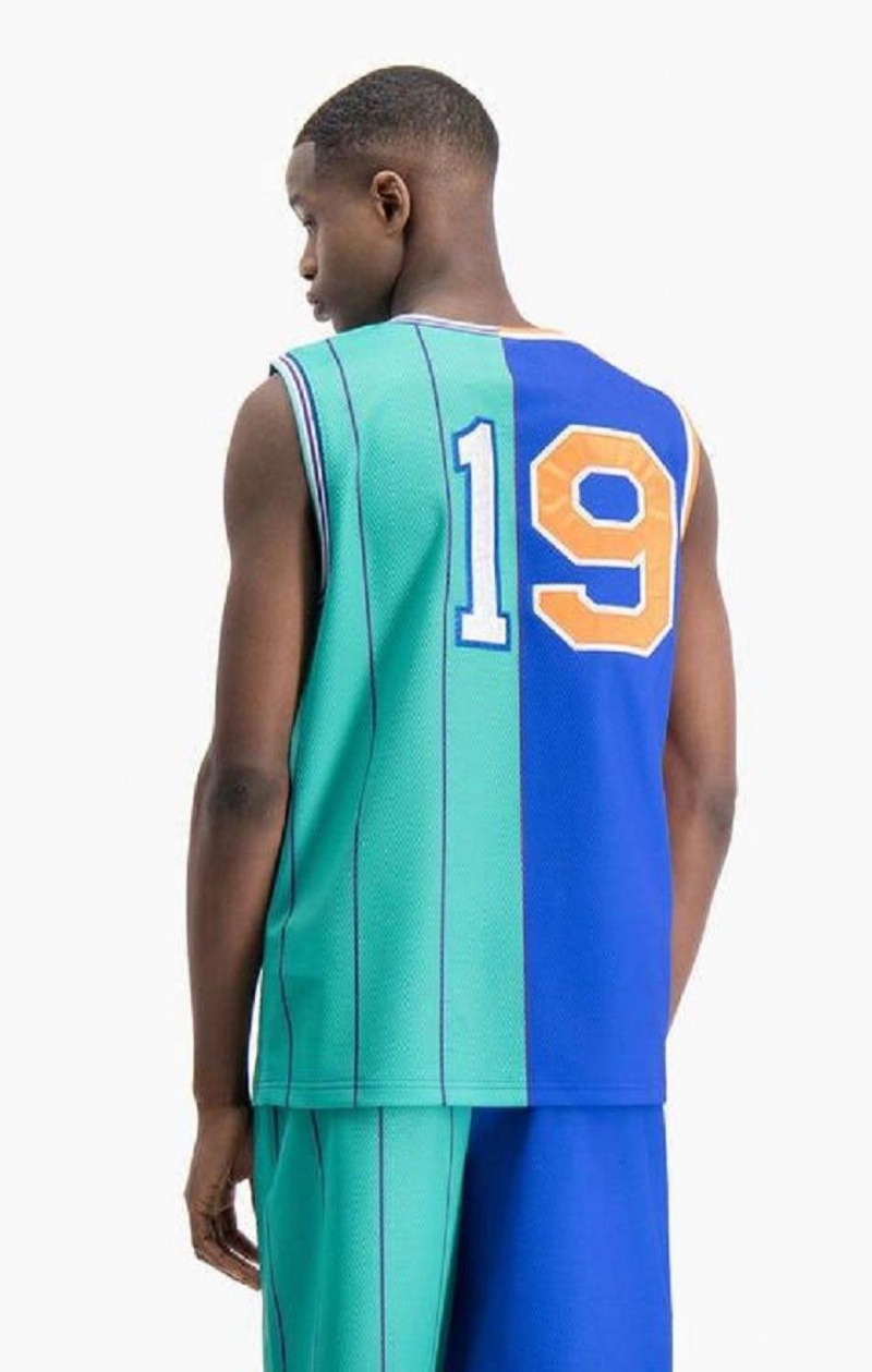 Champion NBMIX Patchwork 'Champion 19' Basketball Erkek Tişört Mavi | 9853-VINEZ