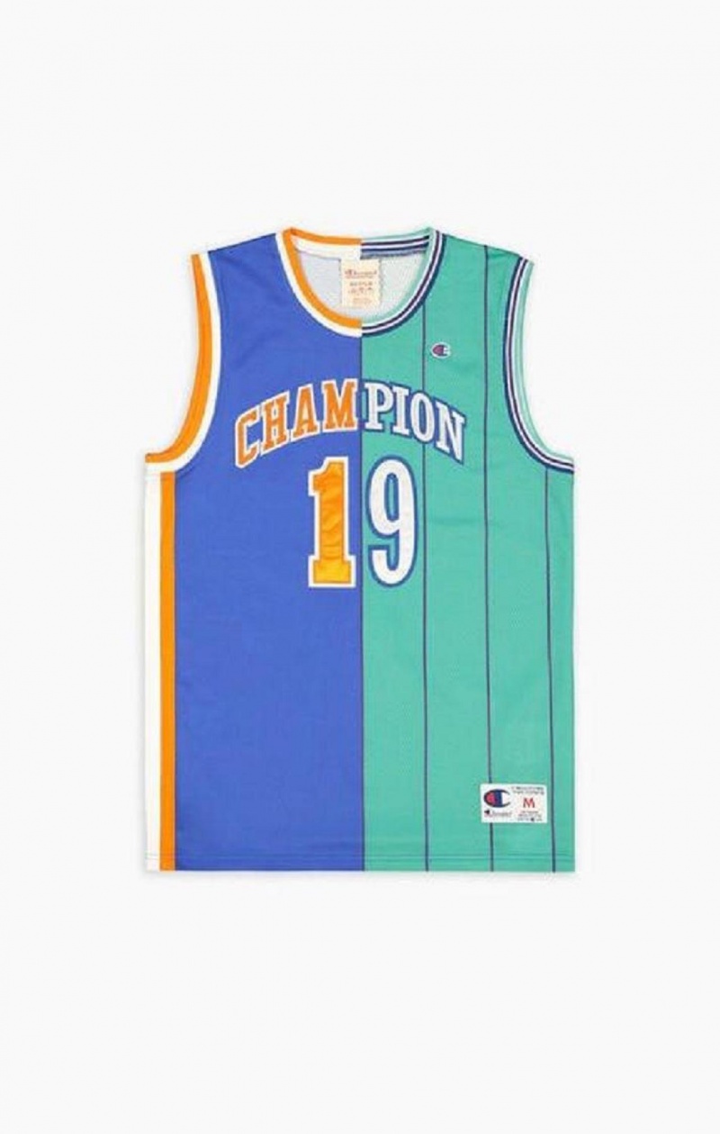 Champion NBMIX Patchwork 'Champion 19' Basketball Erkek Tişört Mavi | 9853-VINEZ