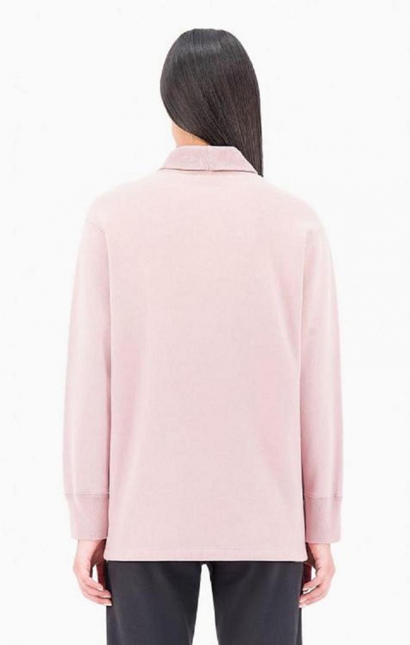 Champion Ombré Wash High Neck Sweatshirt Kadın Tişörtü Pembe | 8162-BTGLP