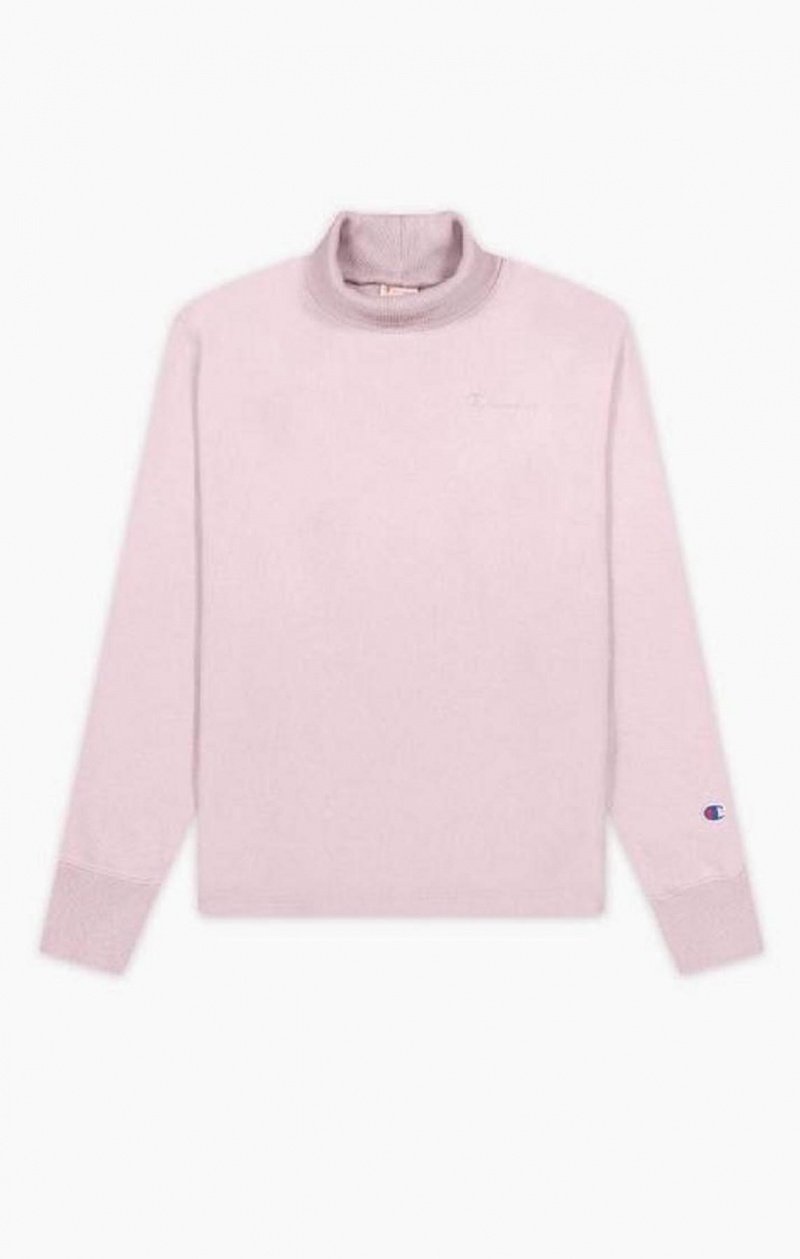 Champion Ombré Wash High Neck Sweatshirt Kadın Tişörtü Pembe | 8162-BTGLP