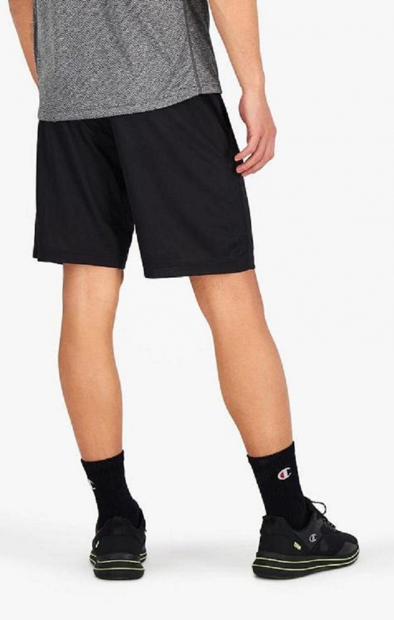 Champion Reflective Script Logo Shorts Erkek Şort Siyah | 4725-ETZKA