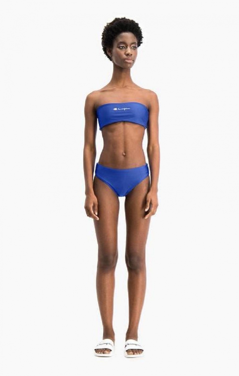 Champion Reversible C Logo High Belli Bikini Bottoms Kadın Mayo Mavi | 3790-ICYSF