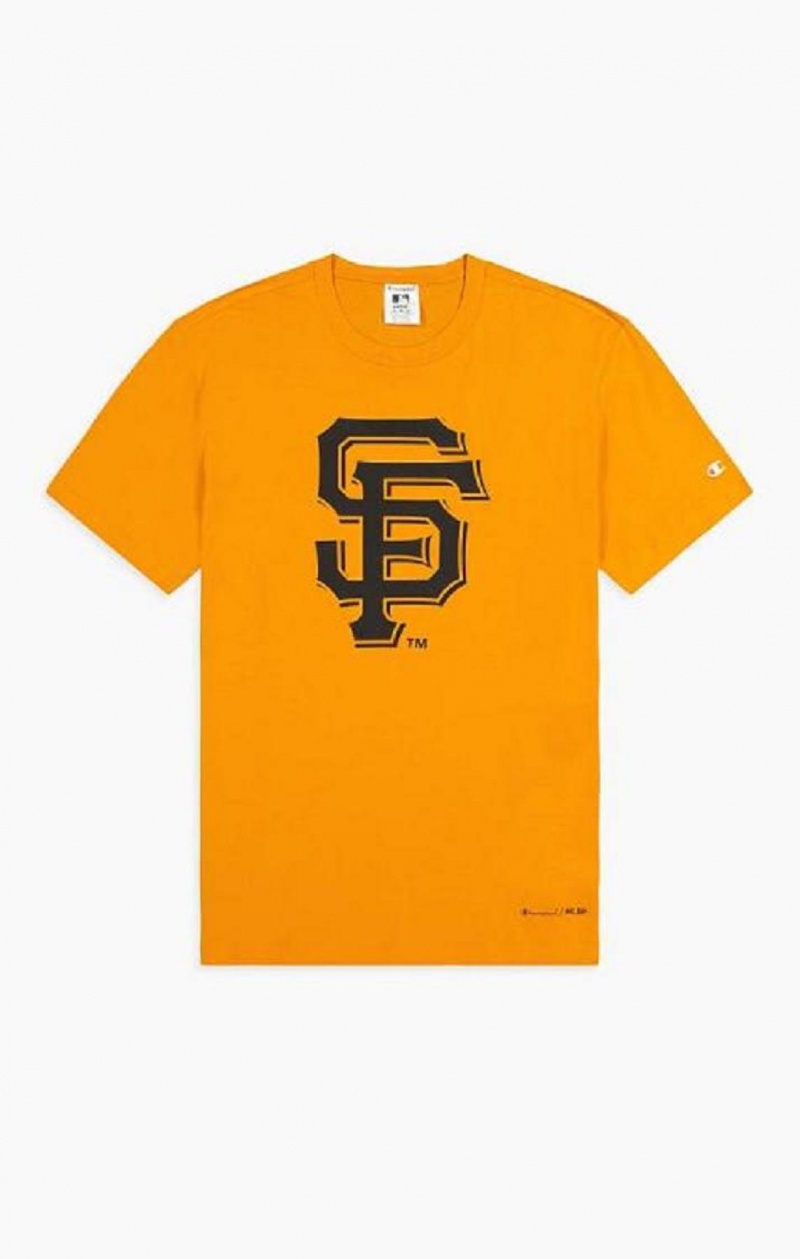 Champion San Francisco MLB T-Shirt Erkek Tişört Turuncu | 2857-AKODE