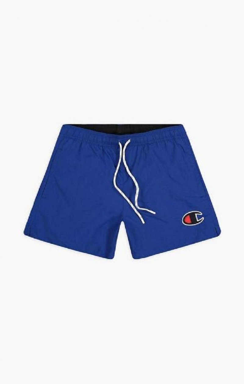 Champion Satin C Logo Swim Shorts Erkek Mayo Mavi | 7490-DKICJ