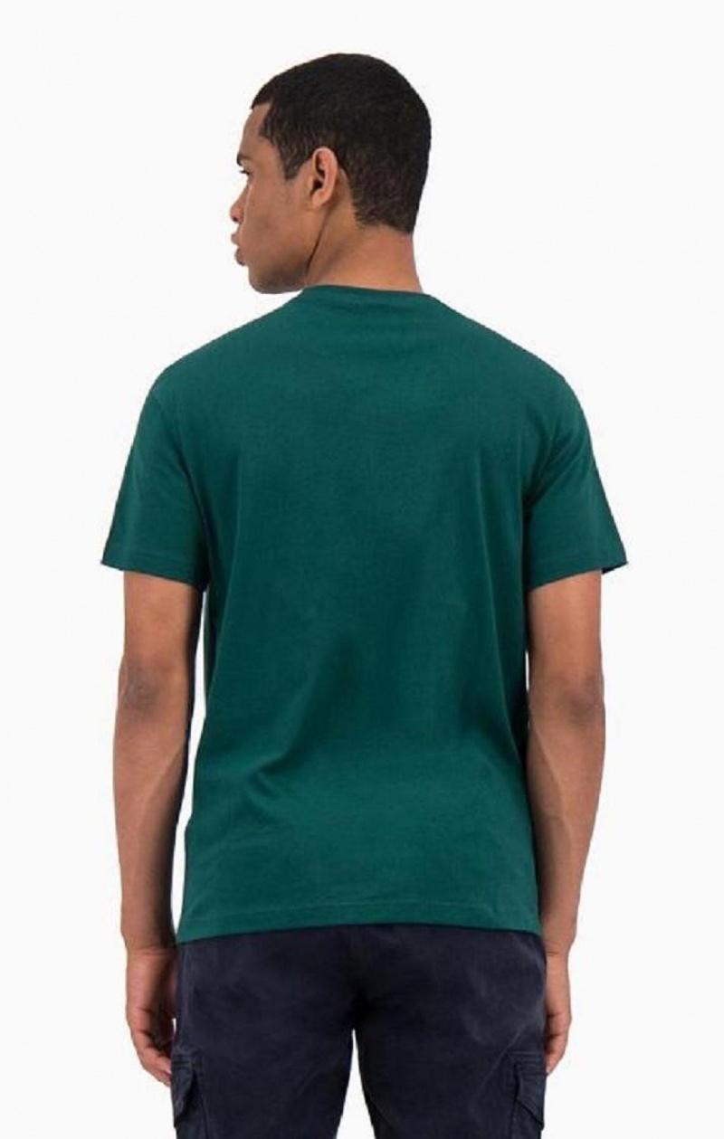 Champion Satin Stitch Small Script Logo T-Shirt Erkek Tişört Açık Yeşil | 8321-UNQSB