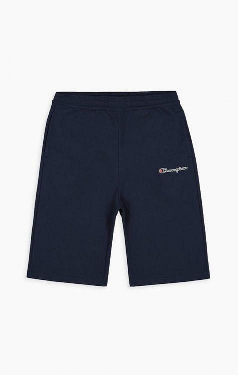 Champion Script Logo Pamuklu Shorts Erkek Şort Koyu Mavi | 9862-PBSWA