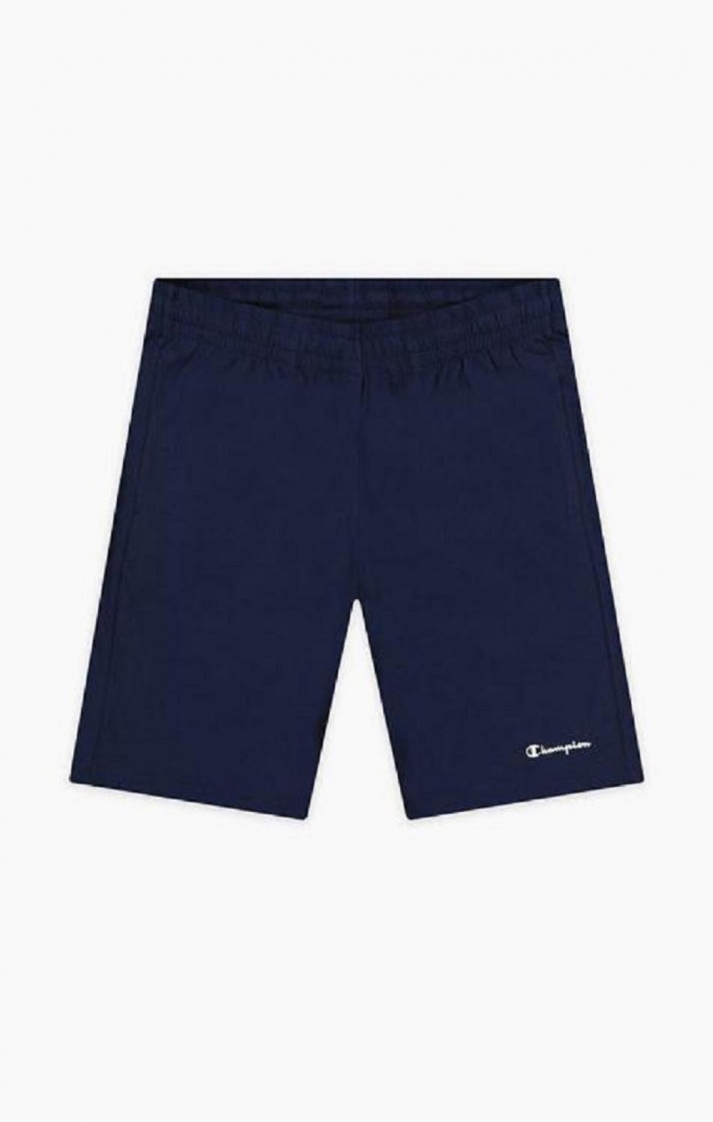 Champion Script Logo Pamuklu Shorts Erkek Şort Koyu Mavi | 6345-YKHPM