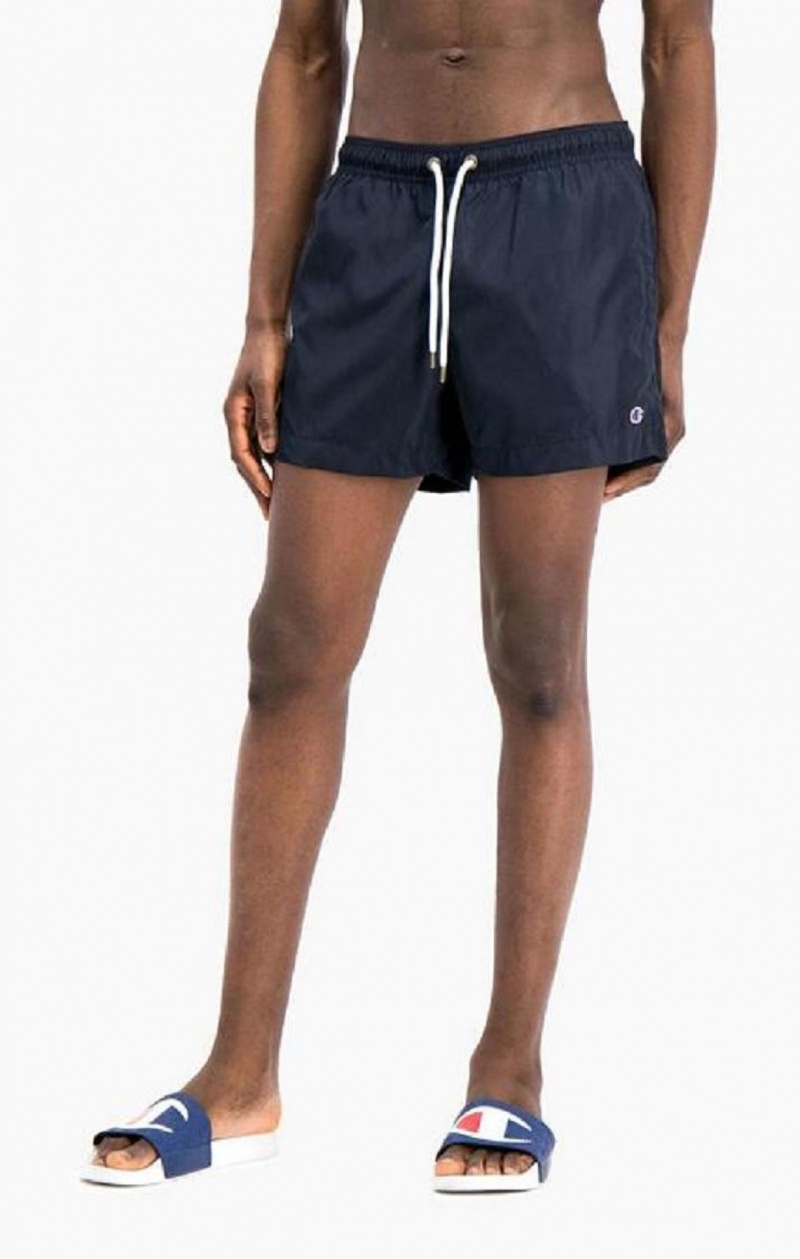 Champion Small C Logo Swim Shorts Erkek Mayo Koyu Mavi | 1587-VPIBS