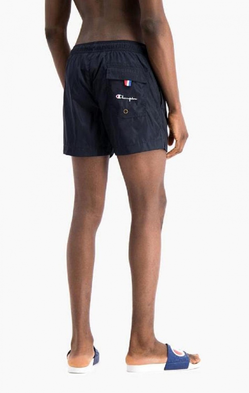 Champion Small C Logo Swim Shorts Erkek Mayo Koyu Mavi | 1587-VPIBS