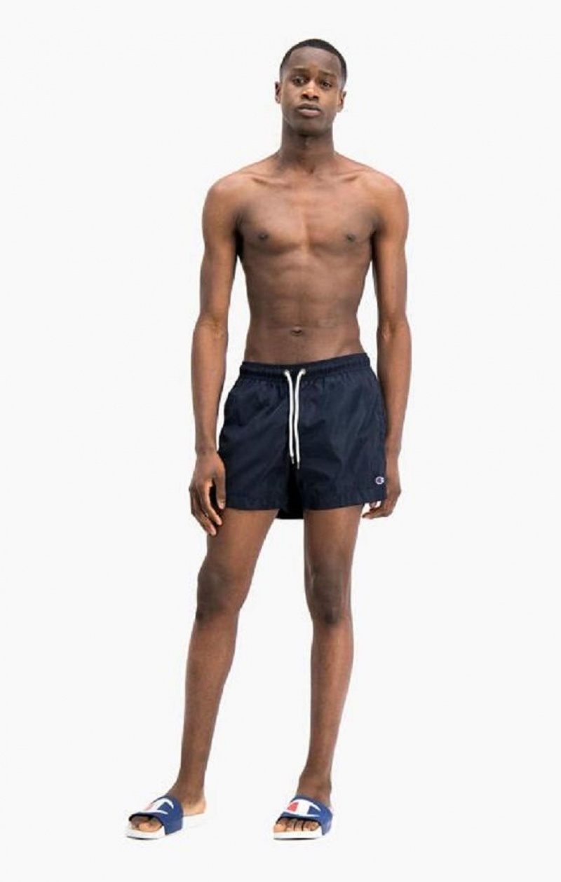 Champion Small C Logo Swim Shorts Erkek Mayo Koyu Mavi | 1587-VPIBS