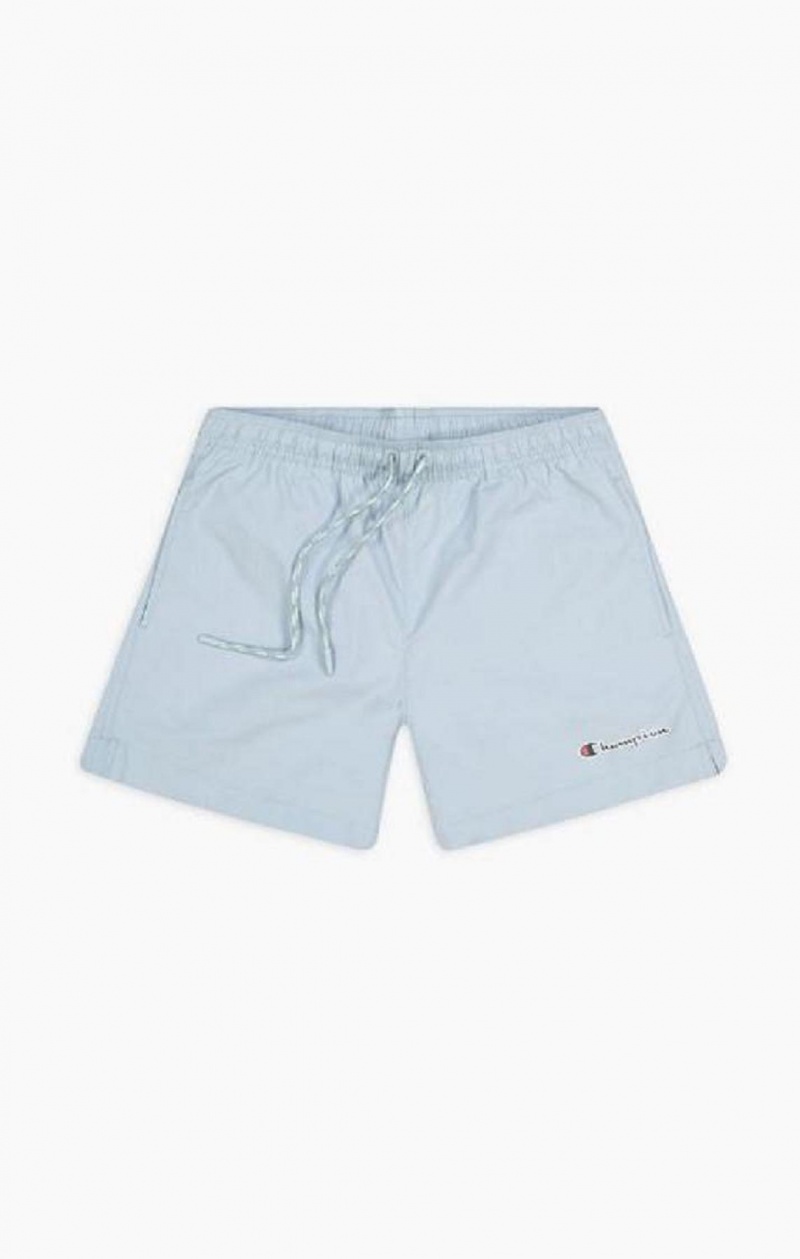 Champion Small Script Logo Pastel Swim Shorts Erkek Mayo Açık Mavi | 4210-OWLYE