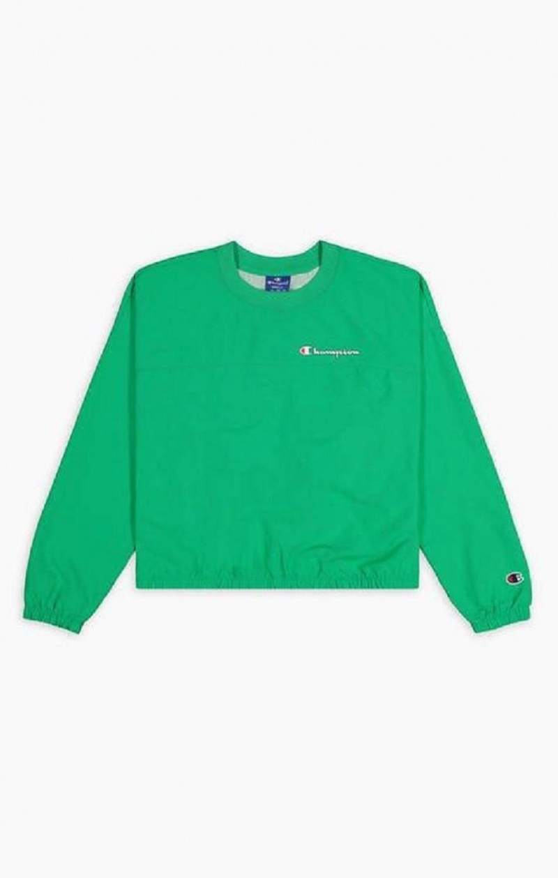 Champion Su Repellent Script Logo Parça Sweatshirt Kadın Tişörtü Açık Yeşil | 9163-OFDNJ