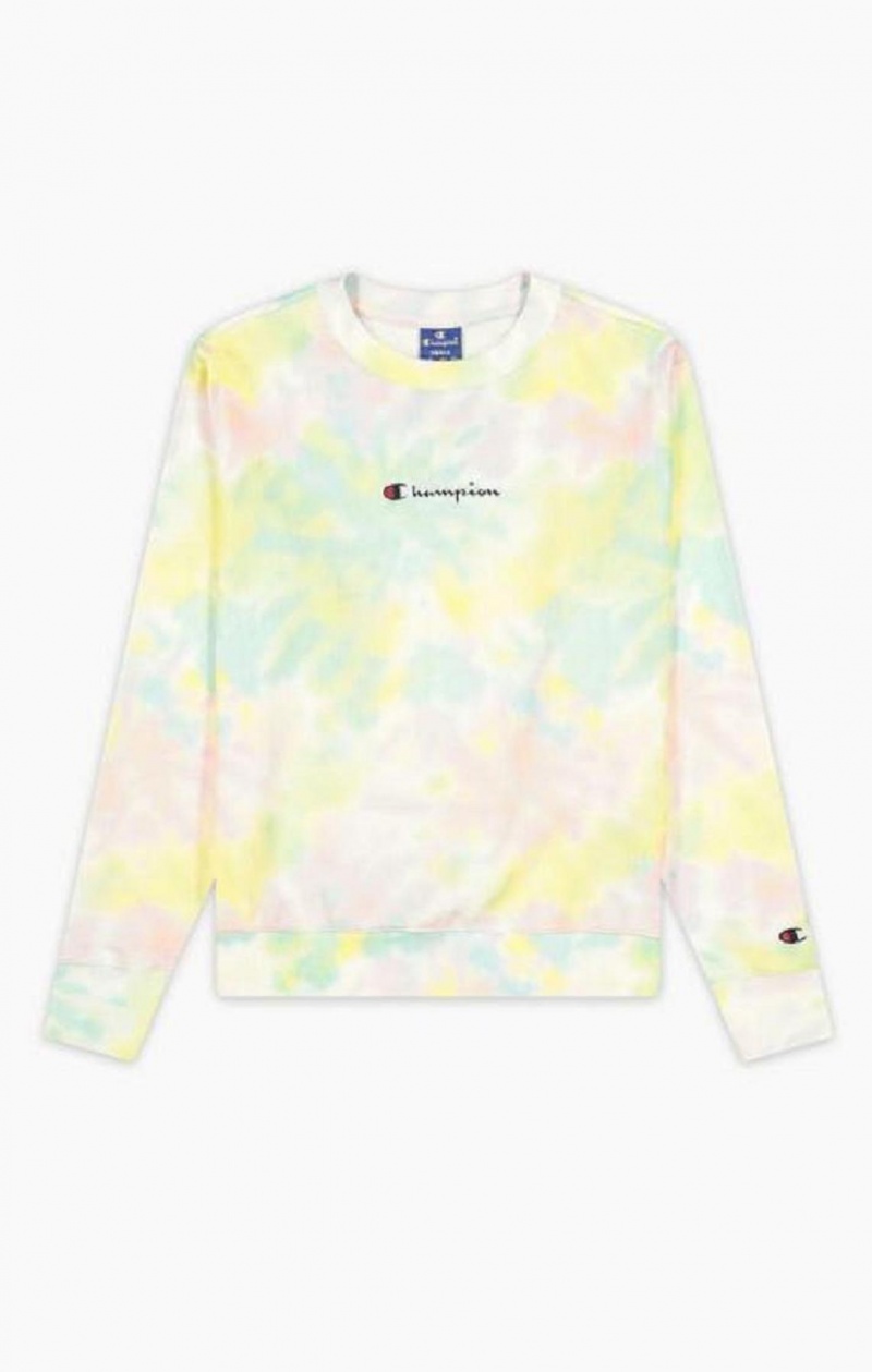 Champion Tie Dye Dijital Print Sweatshirt Kadın Tişörtü Mercan | 0328-QKUPN