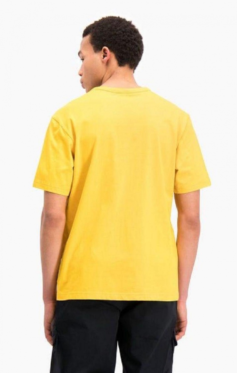 Champion Triple Script Logo T-Shirt Erkek Tişört Altın | 9856-HUQYS